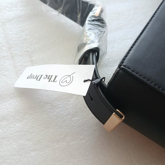 The Drop Alex Tall Bucket Tote Black Vegan Leather 12" NWT - Picture 4 of 12